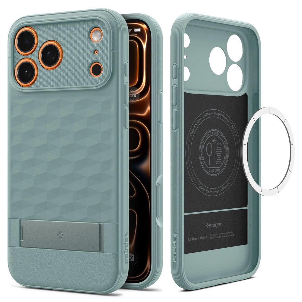 MagSafe Case for Apple iPhone 17 Pro Max, Spigen, Caseology Parallax S, Green ACS09912