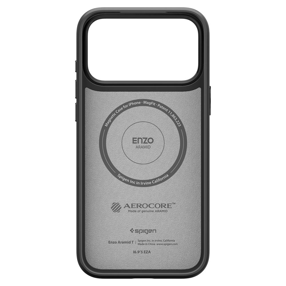 MagSafe hoesje voor Apple iPhone 17 Pro Max, Spigen, Enzo Aramid T, Zwart ACS09906