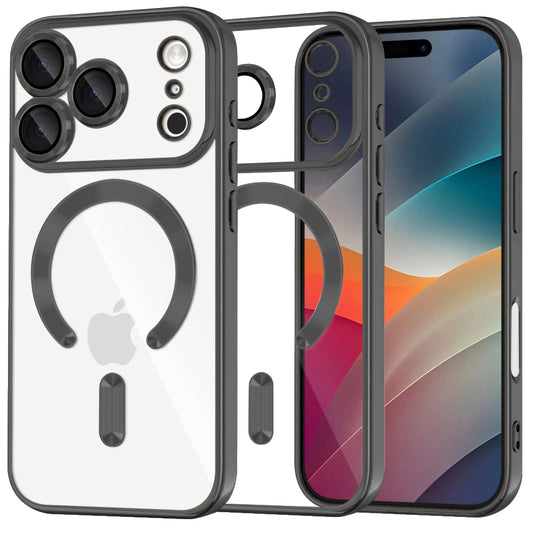 MagSafe hoes voor Apple iPhone 17 Pro Max, Techsuit, Luxury Crystal, Zwart