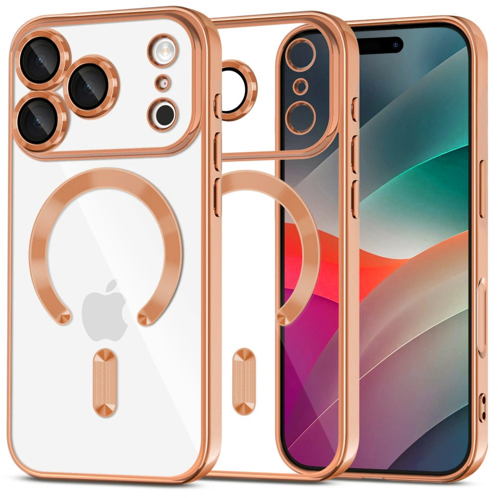MagSafe hoesje voor Apple iPhone 17 Pro Max, Techsuit, Luxury Crystal, Oranje