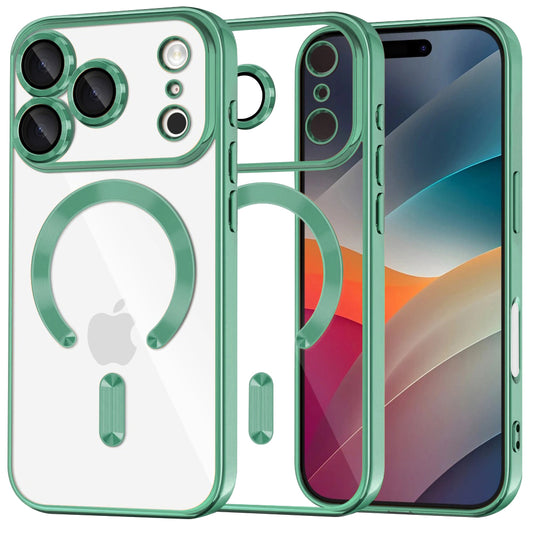 MagSafe hoesje voor Apple iPhone 17 Pro Max, Techsuit, Luxury Crystal, Lichtgroen