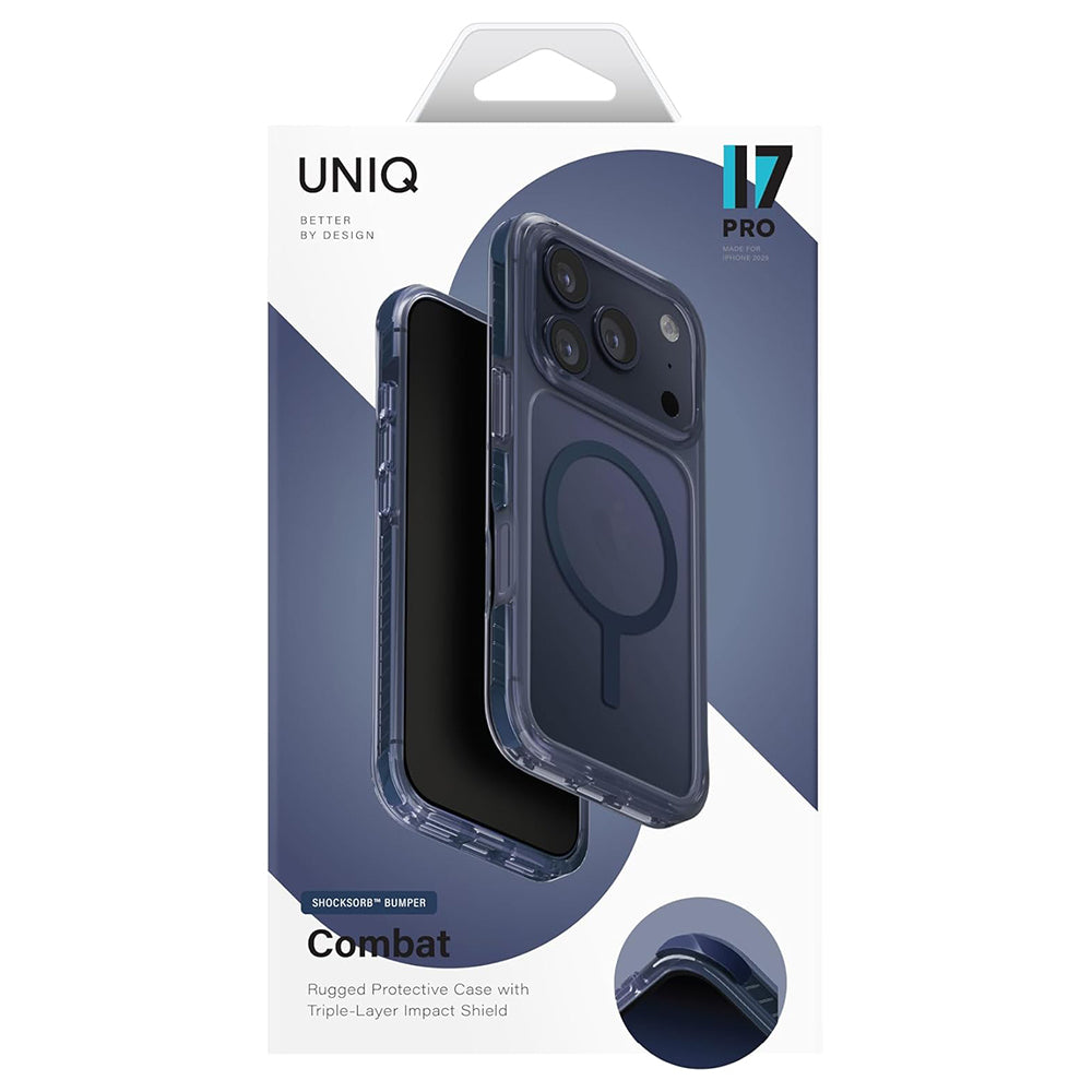 MagSafe hoes voor Apple iPhone 17 Pro Max, UNIQ, Combat MagClick, Blauw