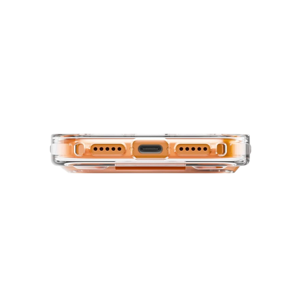 MagSafe Case for Apple iPhone 17 Pro Max, UNIQ, Heldro Air MagClick, Transparent Orange
