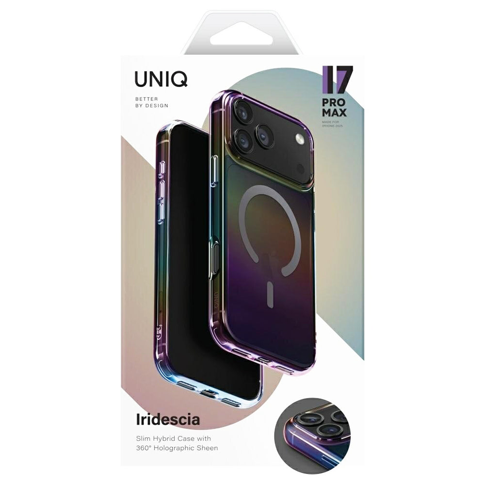 MagSafe hoesje voor Apple iPhone 17 Pro Max, UNIQ, Iridescia MagClick, Aurora