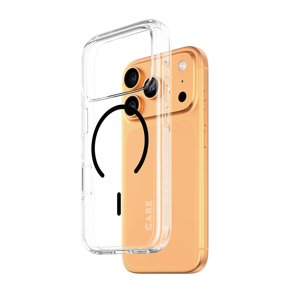MagSafe hoesje voor Apple iPhone 17 Pro, PanzerGlass, Urban Explorer Care, Zwart Transparant