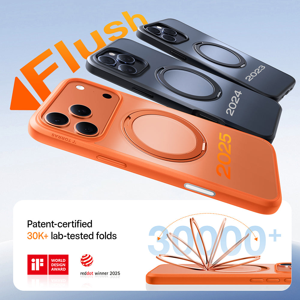 MagSafe hoes voor Apple iPhone 17 Pro, Torras, Ostand Pro, Oranje
