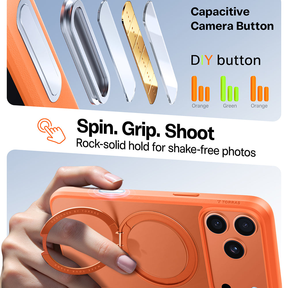 MagSafe hoes voor Apple iPhone 17 Pro, Torras, Ostand Pro, Oranje