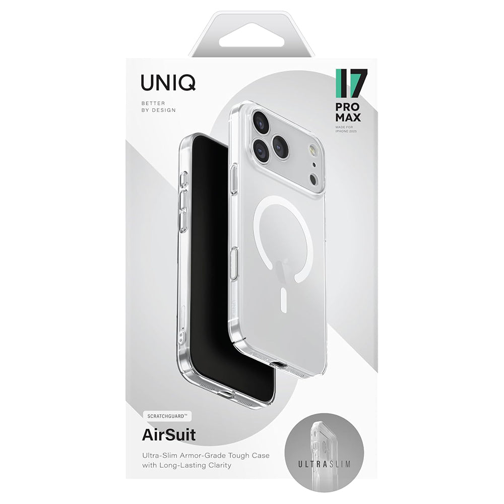 MagSafe Case for Apple iPhone 17 Pro, UNIQ, AirSuit MagClick, Transparent