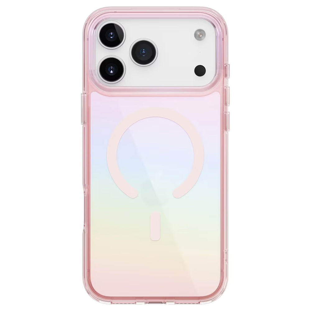 MagSafe hoesje voor Apple iPhone 17 Pro, UNIQ, Iridescia MagClick, Pastelblauw