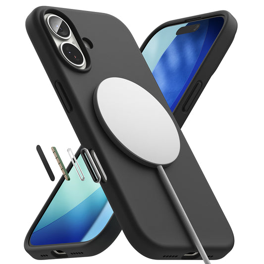 MagSafe hoesje voor Apple iPhone 17, Ringke, Siliconen, Zwart