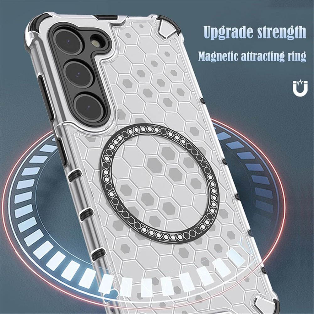MagSafe Case for Apple iPhone 17, Techsuit, HoneyComb Shield, White