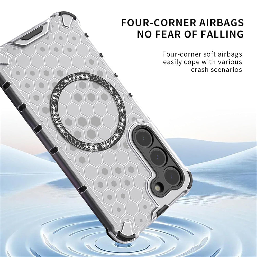 MagSafe Case for Apple iPhone 17, Techsuit, HoneyComb Shield, White