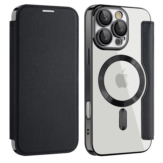 MagSafe hoes voor Apple iPhone 17, Techsuit, SmartMag Book, Zwart