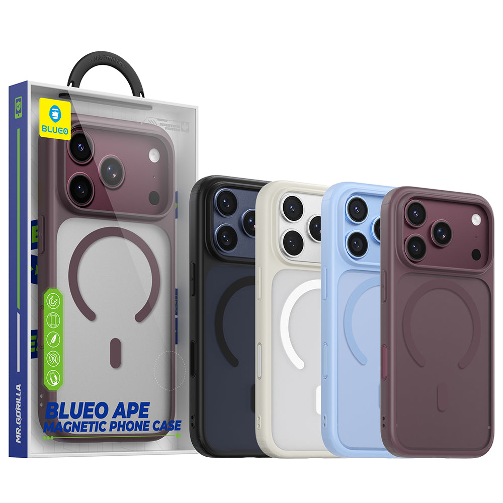 MagSafe-hoesje voor Apple iPhone 18 Pro / 17 Pro, Blueo, APE Anti-Drop, grijs
