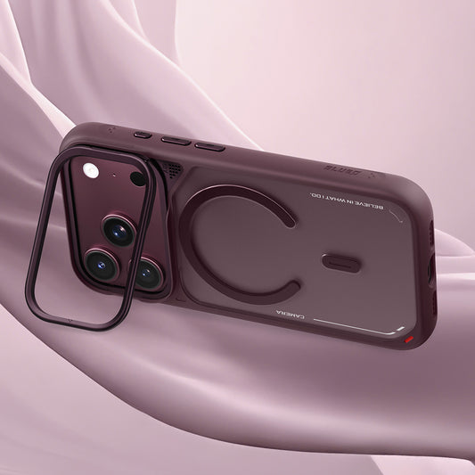 MagSafe Case for Apple iPhone 18 Pro / 17 Pro, Blueo, Heat Dissipation Stand, Satin Burgundy
