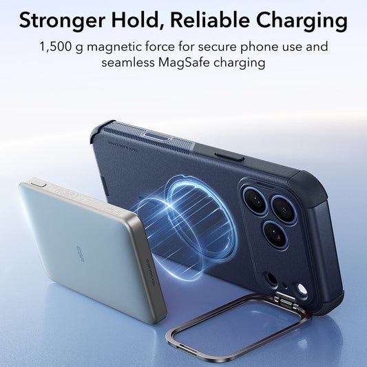 MagSafe-hoes voor Apple iPhone 18 Pro / 17 Pro, ESR, Cyber Armor Kickstand, Blauw