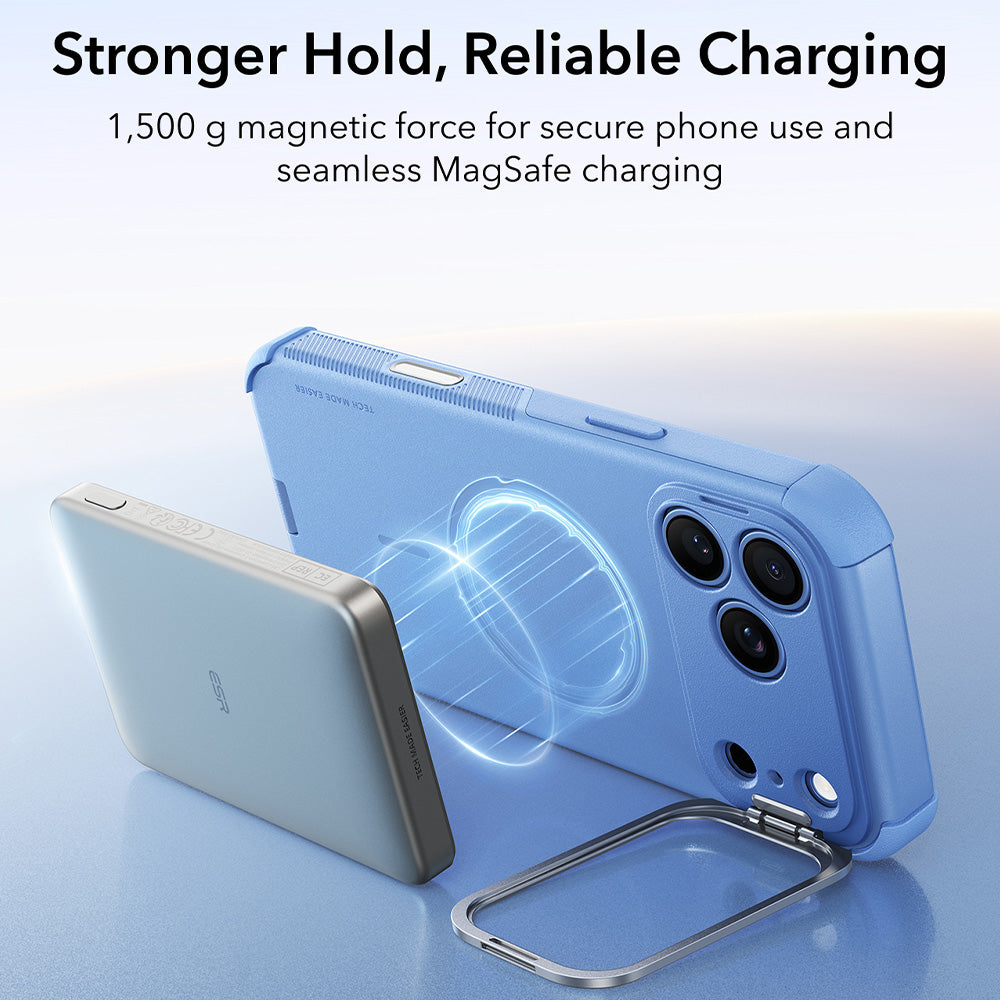 MagSafe-hoes voor Apple iPhone 18 Pro / 17 Pro, ESR, Cyber Armor Kickstand, Blauw