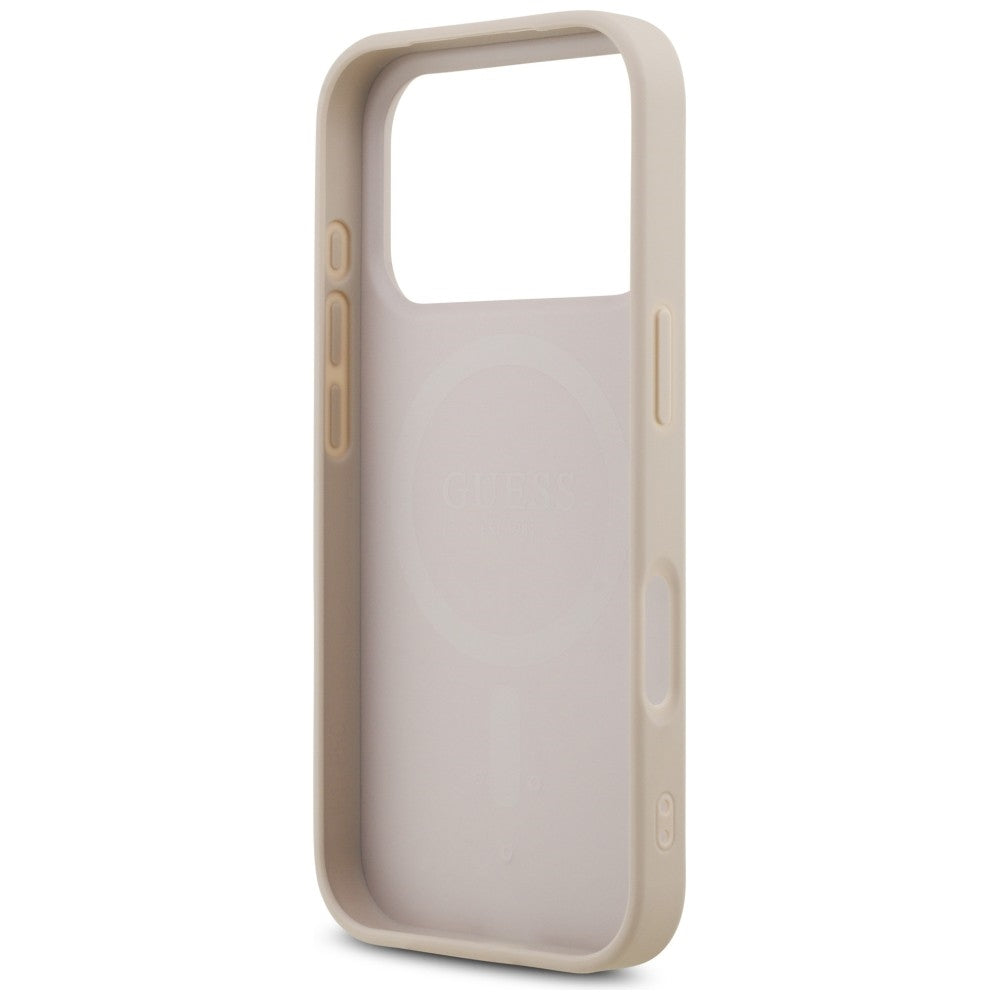 MagSafe-hoesje voor Apple iPhone 18 Pro / 17 Pro, Guess, 4G Triangle Strass, Roze