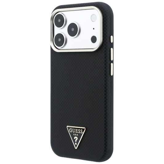 MagSafe-hoes voor Apple iPhone 18 Pro / 17 Pro, Guess, Kevlar Driehoek Logo, Zwart