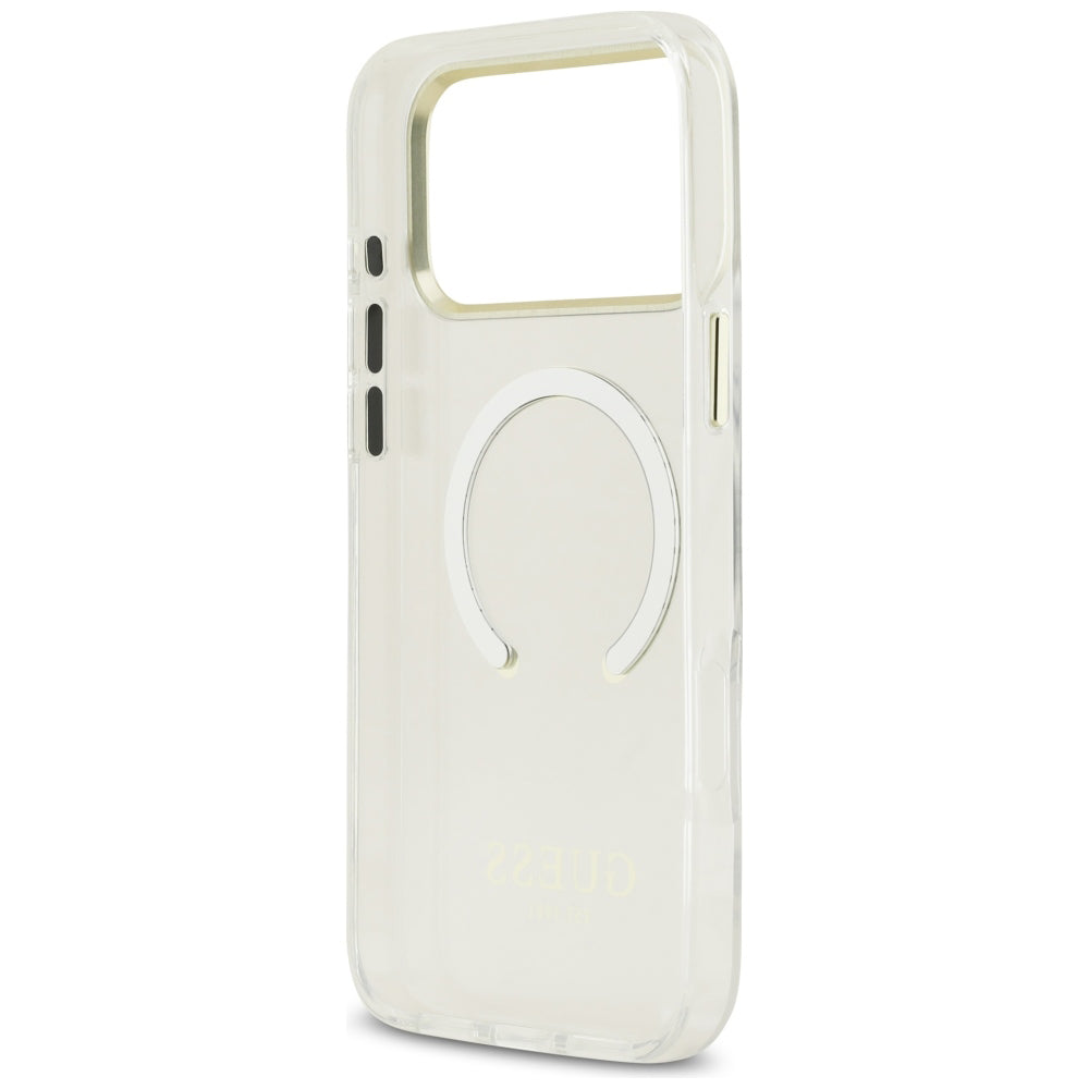 MagSafe-hoesje voor Apple iPhone 18 Pro / 17 Pro, Guess, Metal Outline, Goudkleurig