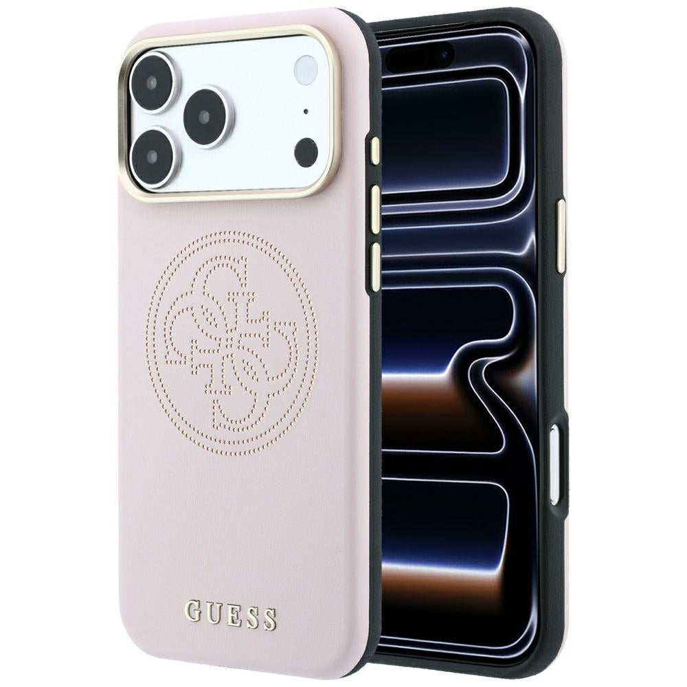 MagSafe-hoesje voor Apple iPhone 18 Pro / 17 Pro, Guess, Geperforeerd 4G, Roze