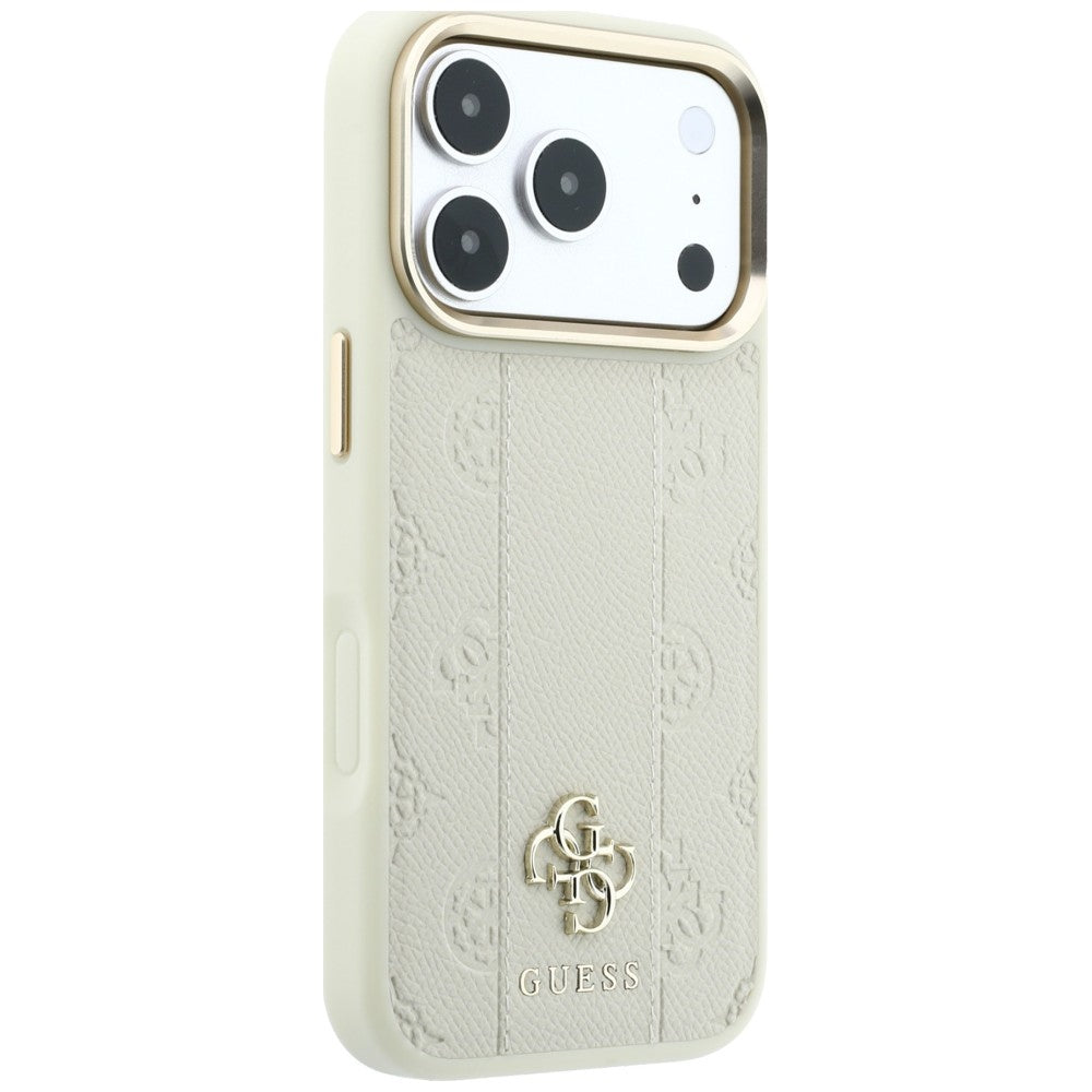 MagSafe-hoesje voor Apple iPhone 18 Pro / 17 Pro, Guess, Stripe Peony 4G, Beige