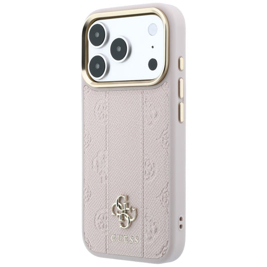 MagSafe-hoesje voor Apple iPhone 18 Pro / 17 Pro, Guess, Stripe Peony 4G, Roze