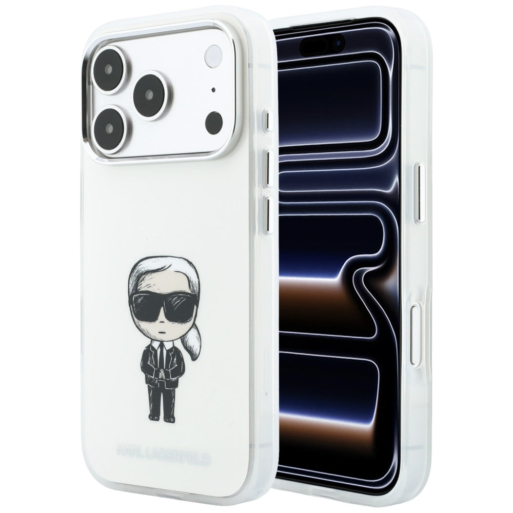 MagSafe-hoes voor Apple iPhone 18 Pro / 17 Pro, Karl Lagerfeld, HC IML Ikonik Sketch Print, Beige