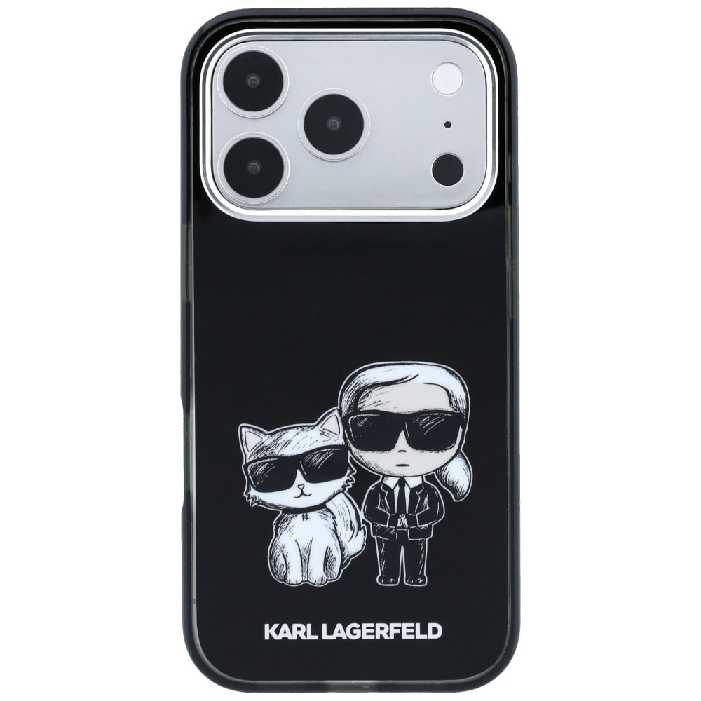 MagSafe-hoesje voor Apple iPhone 18 Pro / 17 Pro, Karl Lagerfeld, IML KC Bodies Sketch Print, Zwart