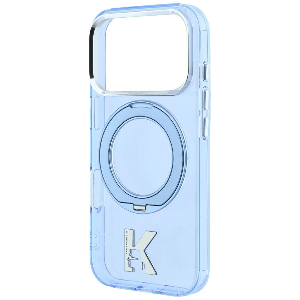 MagSafe-hoes voor Apple iPhone 18 Pro / 17 Pro, Karl Lagerfeld, IML Ring Stand Kameo Metaal, Blauw