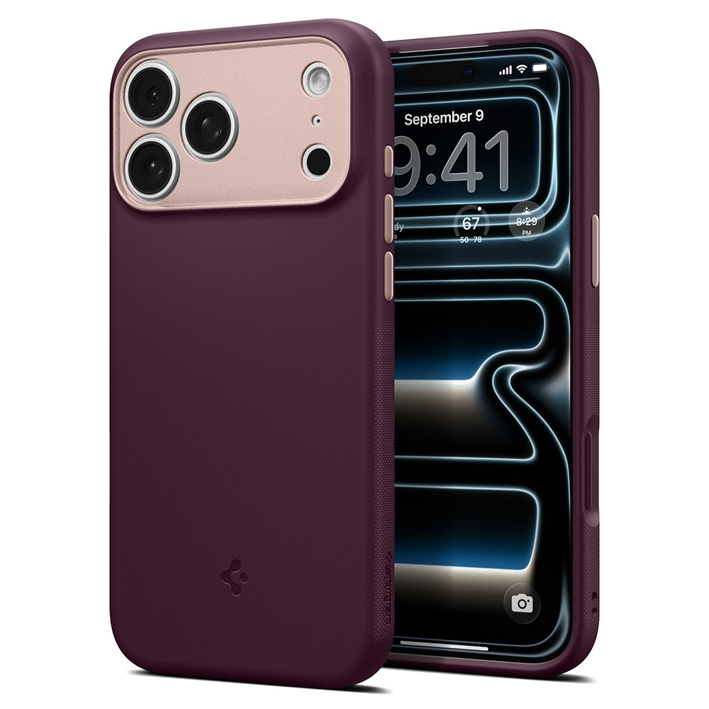 MagSafe-hoesje voor Apple iPhone 18 Pro / 17 Pro, Spigen, Caseology Nano Pop, Bordeauxrood ACS12179