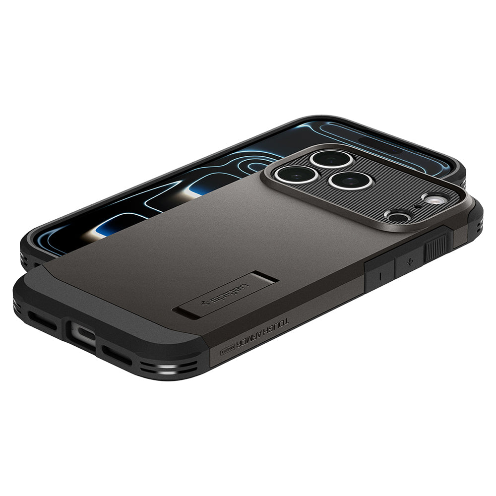 MagSafe-hoesje voor Apple iPhone 18 Pro / 17 Pro, Spigen, Tough Armor T, Grijs ACS12174