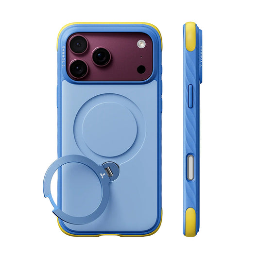 MagSafe-hoes voor Apple iPhone 18 Pro / 17 Pro, Torras, Ostand Q3 Rugged, Blauw
