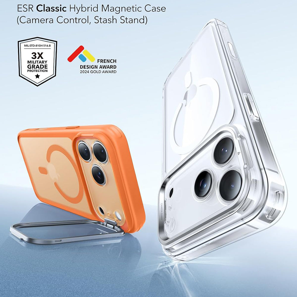 MagSafe-hoesje voor Apple iPhone 18 Pro Max / 17 Pro Max, ESR, Classic Hybrid Kickstand, Satijn Oranje