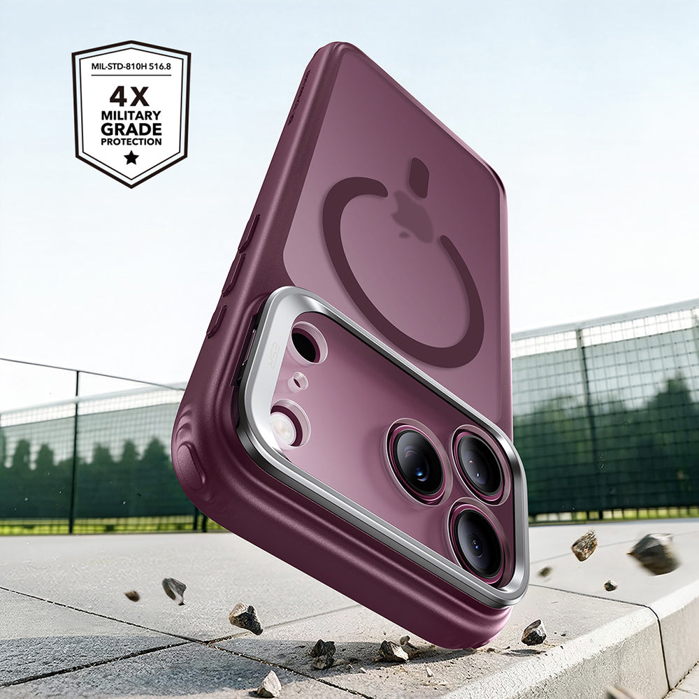 MagSafe-hoesje voor Apple iPhone 18 Pro Max / 17 Pro Max, ESR, Classic Hybrid Kickstand, Donkerrood Satijn