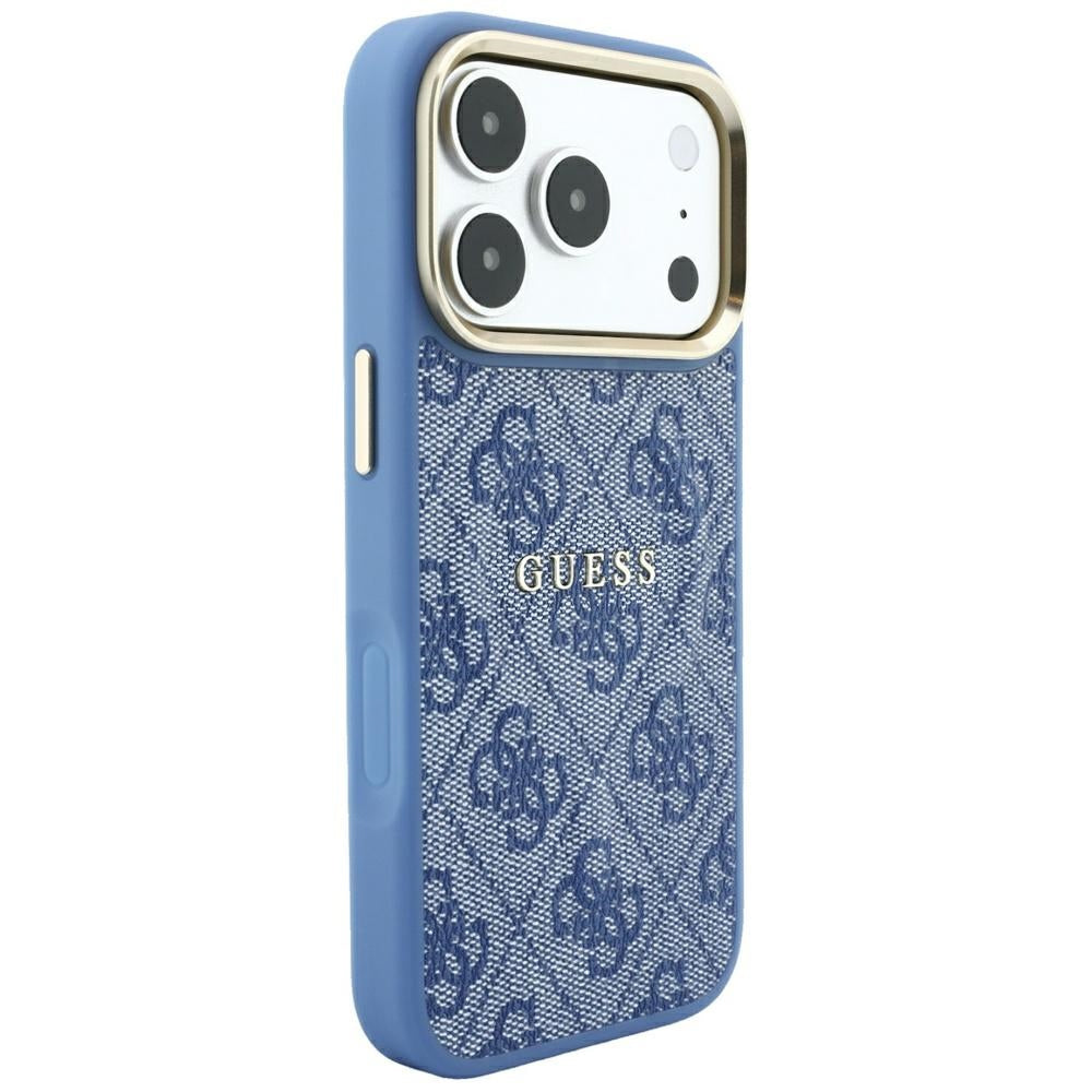 MagSafe-hoesje voor Apple iPhone 18 Pro Max / 17 Pro Max, Guess, 4G Embossed Classic, Blauw