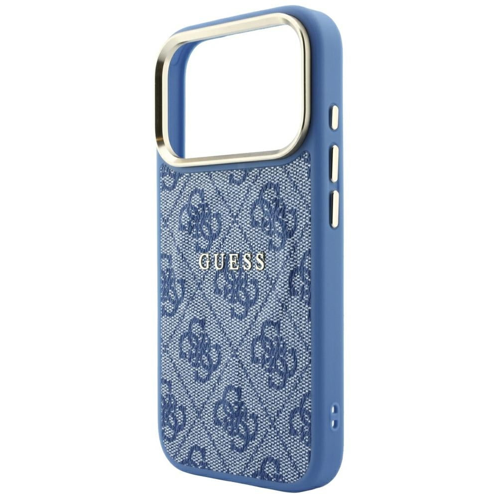 MagSafe-hoesje voor Apple iPhone 18 Pro Max / 17 Pro Max, Guess, 4G Embossed Classic, Blauw