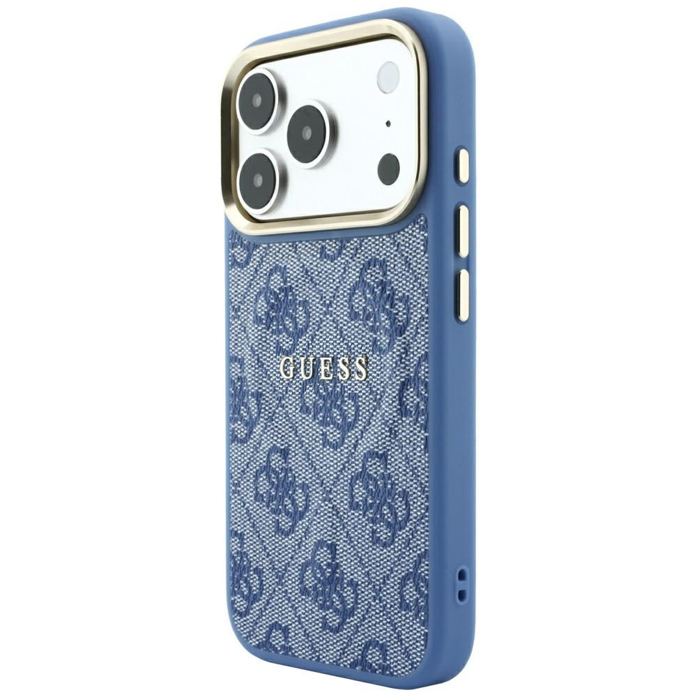 MagSafe-hoesje voor Apple iPhone 18 Pro Max / 17 Pro Max, Guess, 4G Embossed Classic, Blauw