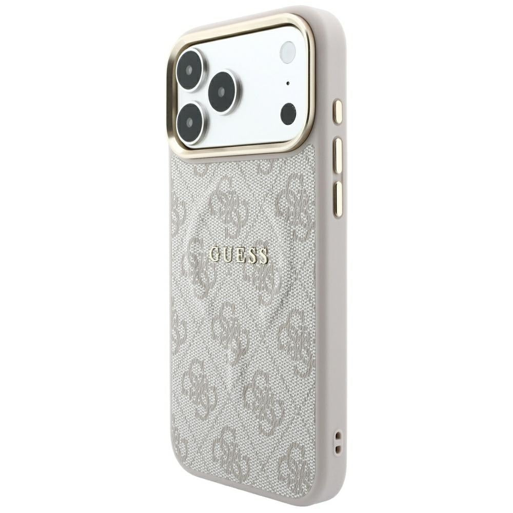 MagSafe-hoesje voor Apple iPhone 18 Pro Max / 17 Pro Max, Guess, 4G Embossed Classic, Roze