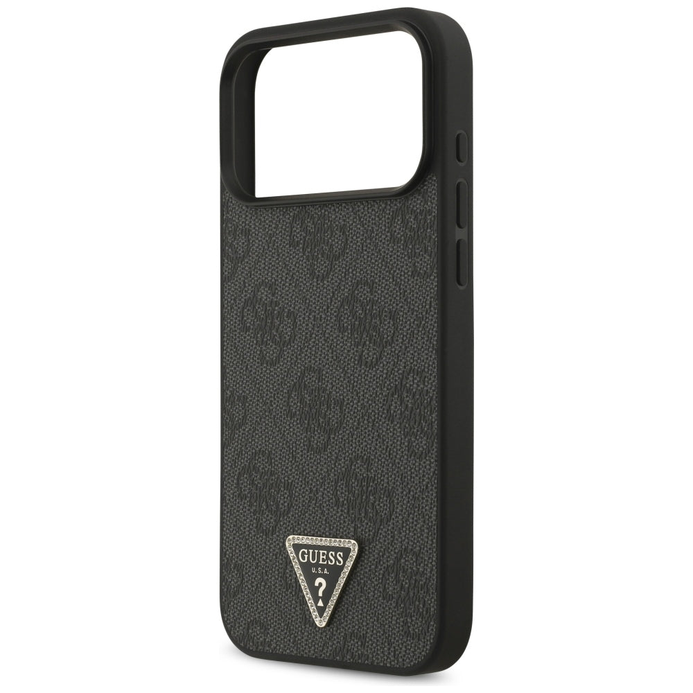 MagSafe-hoesje voor Apple iPhone 18 Pro Max / 17 Pro Max, Guess, 4G Triangle Strass, Zwart