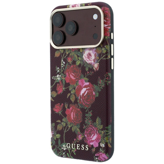 MagSafe-hoesje voor Apple iPhone 18 Pro Max / 17 Pro Max, Guess, Blossom Roses Print, bordeauxrood