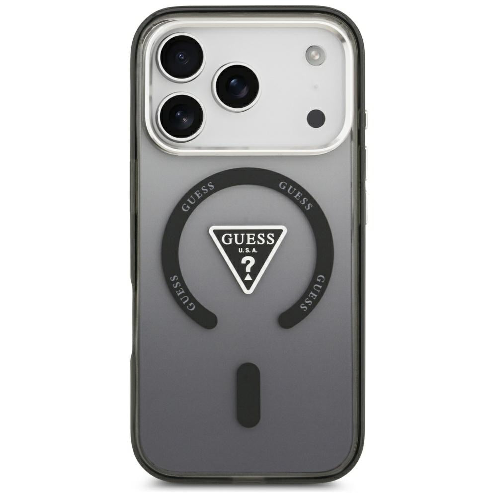 MagSafe-hoesje voor Apple iPhone 18 Pro Max / 17 Pro Max, Guess, IML Gradient Triangle Logo, zwart