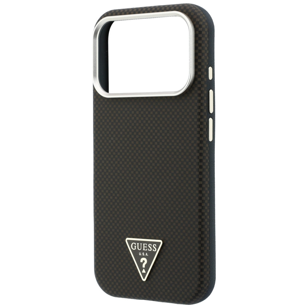 MagSafe-hoesje voor Apple iPhone 18 Pro Max / 17 Pro Max, Guess, Kevlar Driehoek Logo, Bruin