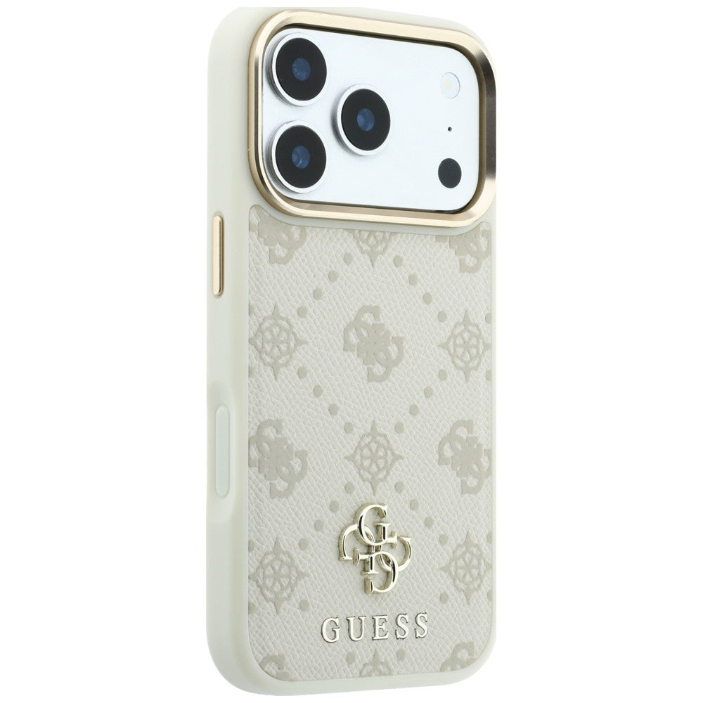 MagSafe Case for Apple iPhone 18 Pro Max / 17 Pro Max, Guess, Peony 4G Small Logo, Beige
