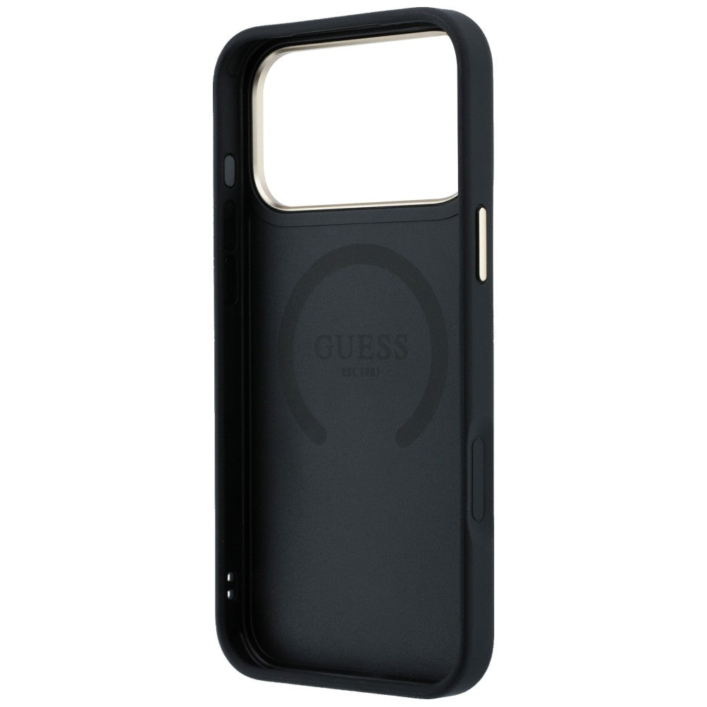 MagSafe Case for Apple iPhone 18 Pro Max / 17 Pro Max, Guess, Peony 4G Small Logo, Black