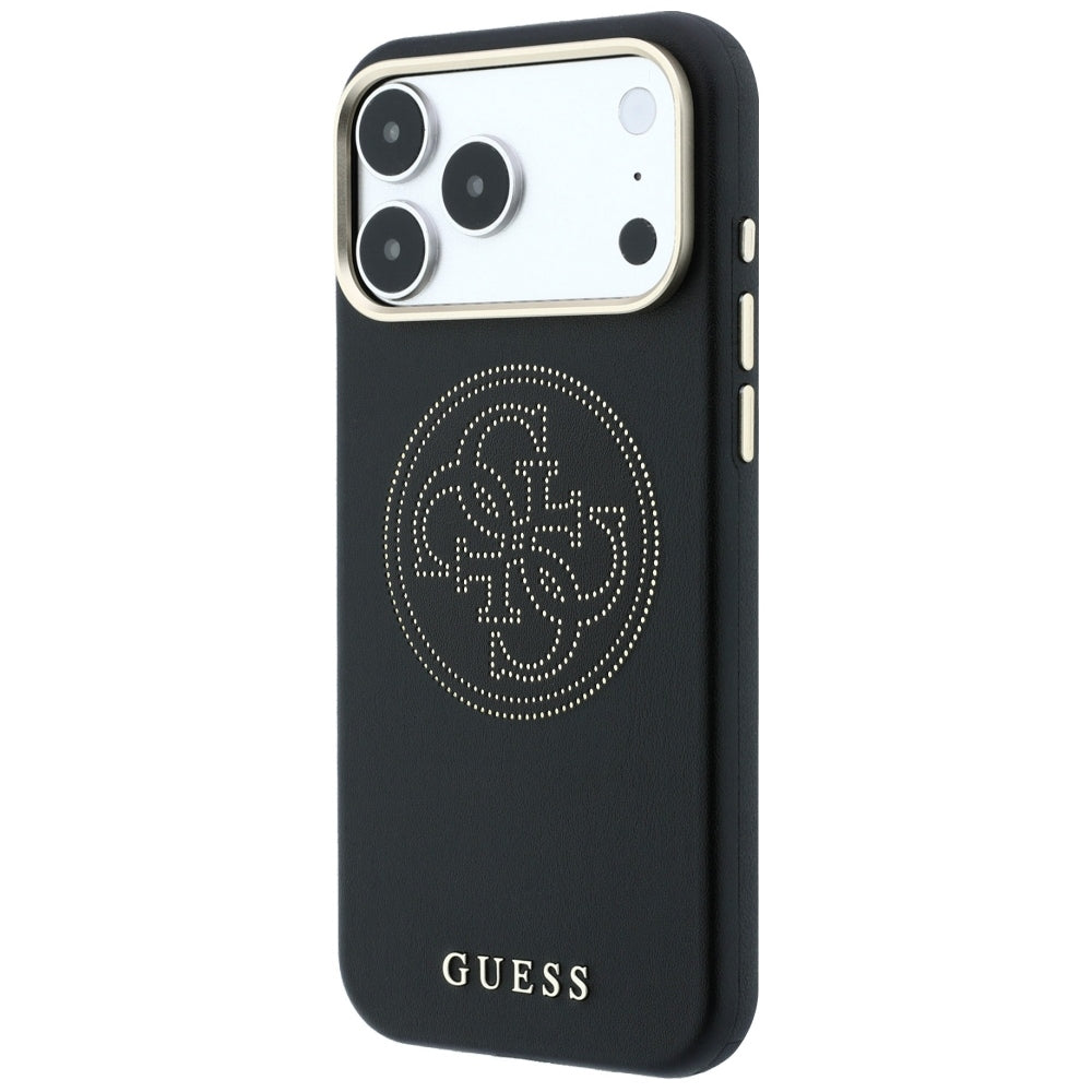 MagSafe-hoesje voor Apple iPhone 18 Pro Max / 17 Pro Max, Guess, Geperforeerd 4G, Zwart