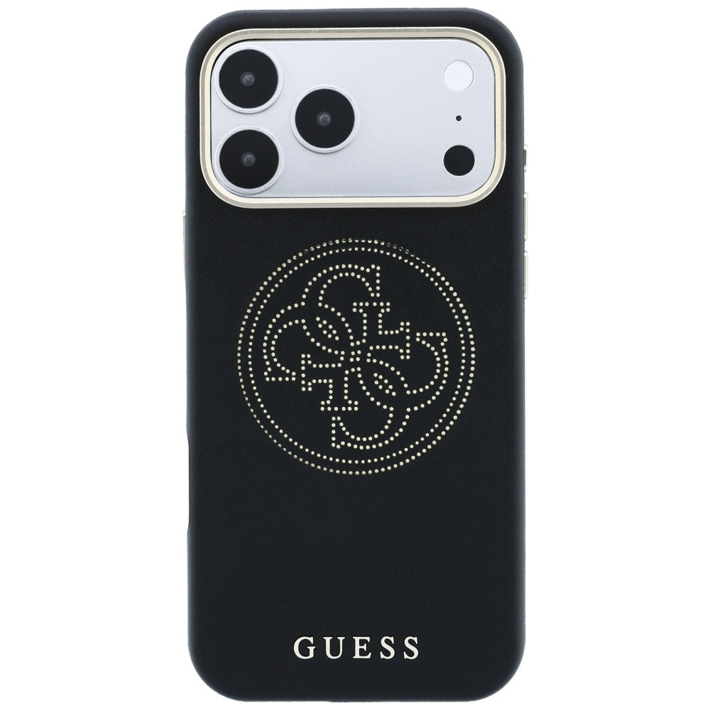 MagSafe-hoesje voor Apple iPhone 18 Pro Max / 17 Pro Max, Guess, Geperforeerd 4G, Zwart