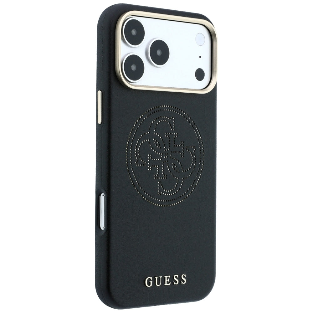 MagSafe-hoesje voor Apple iPhone 18 Pro Max / 17 Pro Max, Guess, Geperforeerd 4G, Zwart