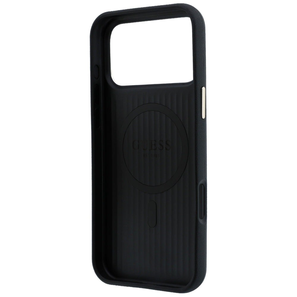 MagSafe-hoesje voor Apple iPhone 18 Pro Max / 17 Pro Max, Guess, Geperforeerd 4G, Zwart