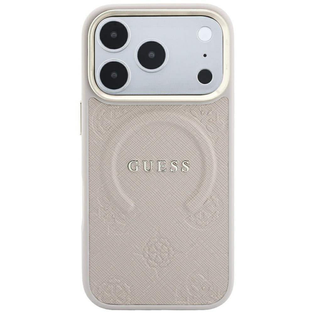 MagSafe-hoes voor Apple iPhone 18 Pro Max / 17 Pro Max, Guess, Saffiano Peony Ring, Roze
